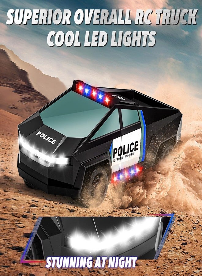 MACALOCA Remote Control Car Toys, 1:20 Police Theme RC Truck with Flashing LED Lights and Loadspace, 2.4 GHz Rechargeable Racing RC Cars Vehicle Toys for Kids Boys Girls 3 5 7 10, Valentines Day Gifts for Kids - Image 4